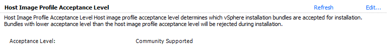 Host Image Profile Acceptance Level-Community