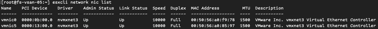 esxcli network nic up -n vmnic